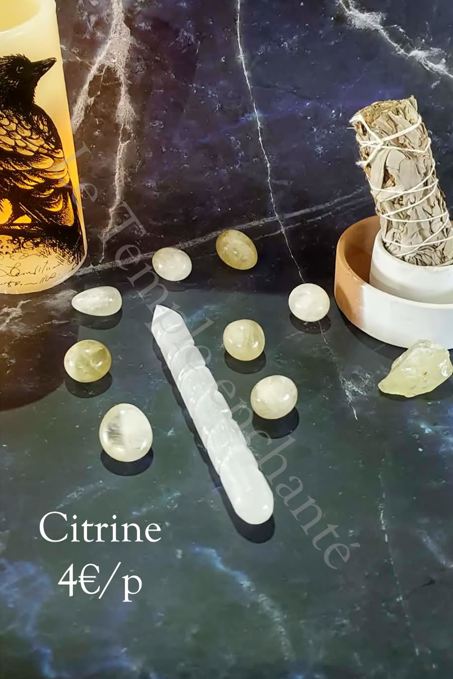 Citrine — pierre roulée