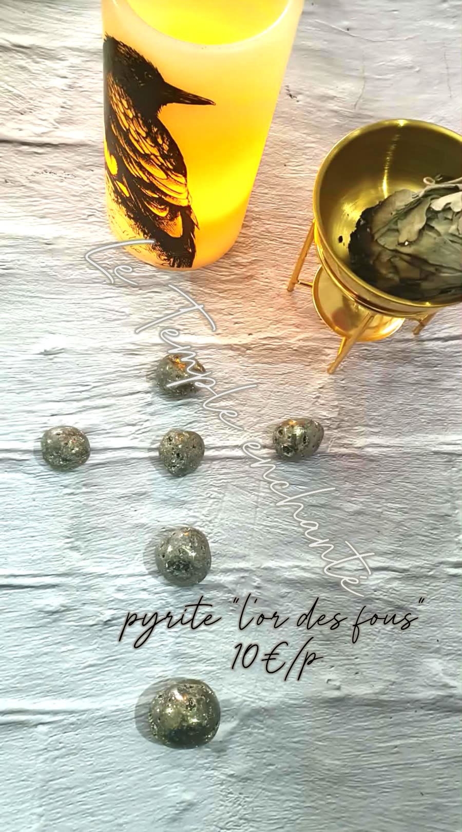 Pyrite — pierre roulée
